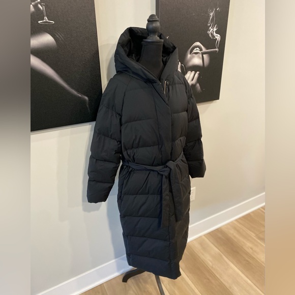 Theory True Hooded Down Puffer Coat - Picture 5 of 12